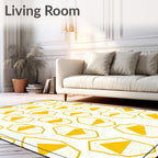 Yellow Abstract Polygon Pattern Design Rug