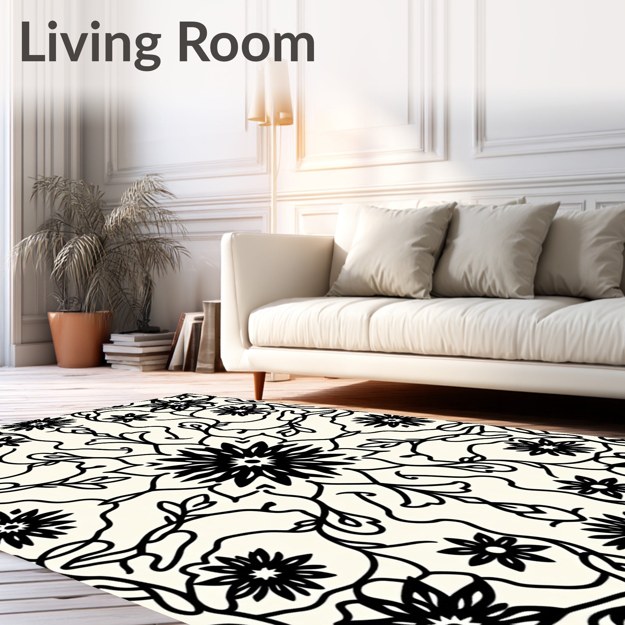 Floral Scrollwork Pattern Rug