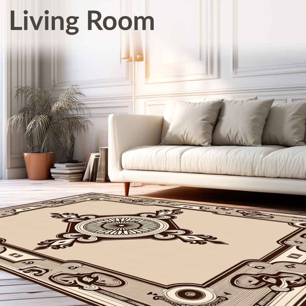 Vintage Ornamental Frame Design Rug
