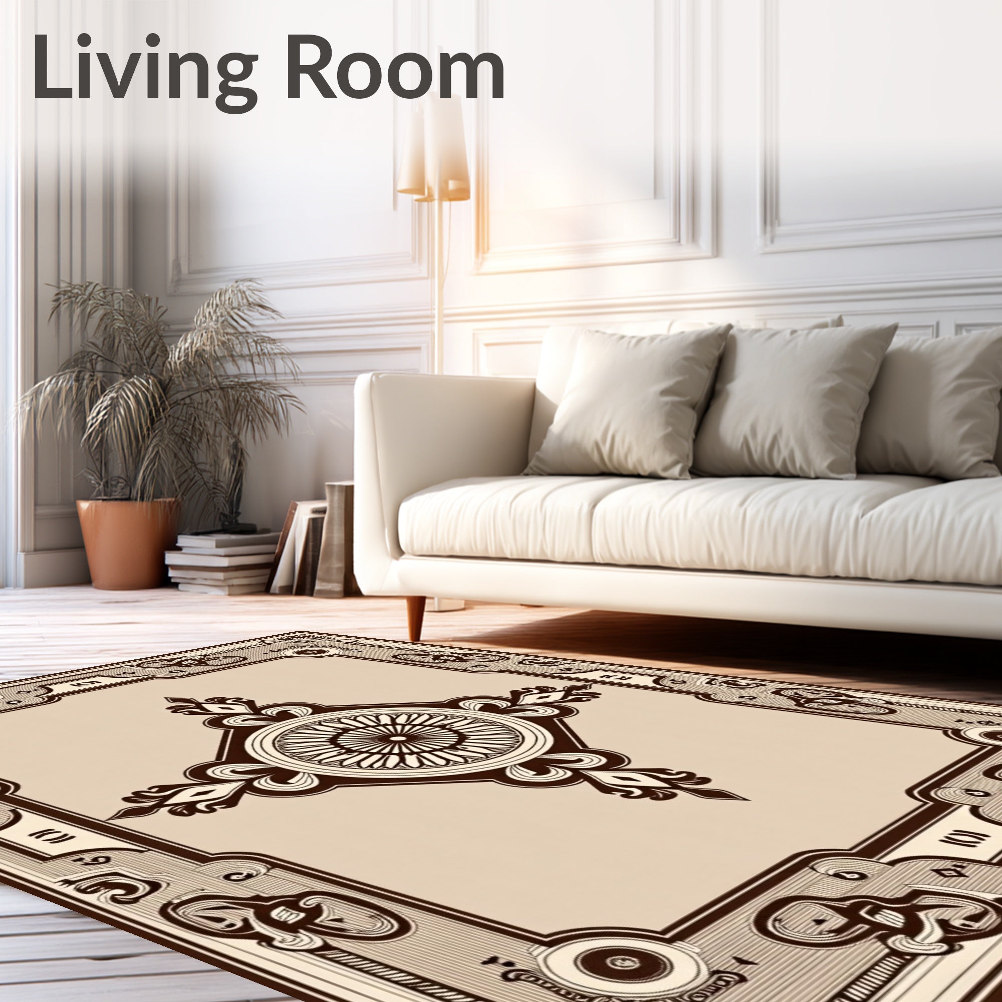Vintage Ornamental Frame Design Rug