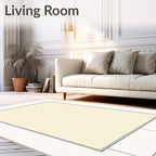 Simple Cream and White Geometric Rug