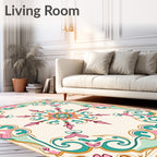 Vintage Floral Swirl Medallion Rug