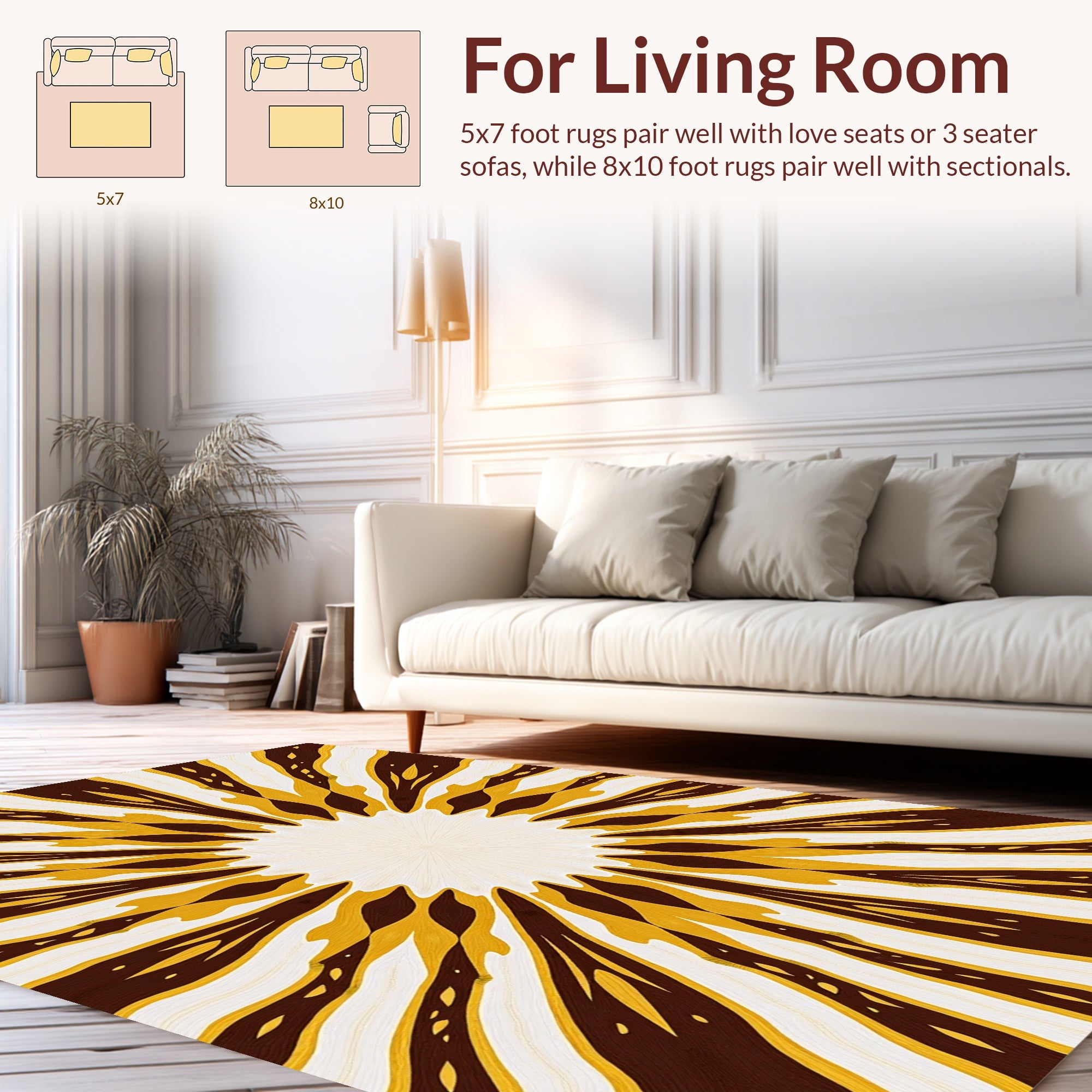 Radiating Sunlight Marigold Pattern Rug