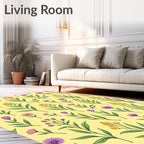 Delicate Floral Branch Pattern Design Rug
