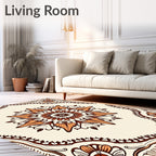 Ornate Mandala Inspired Floral Design Rug