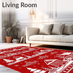 Winter Village Festive Scene Design Rug