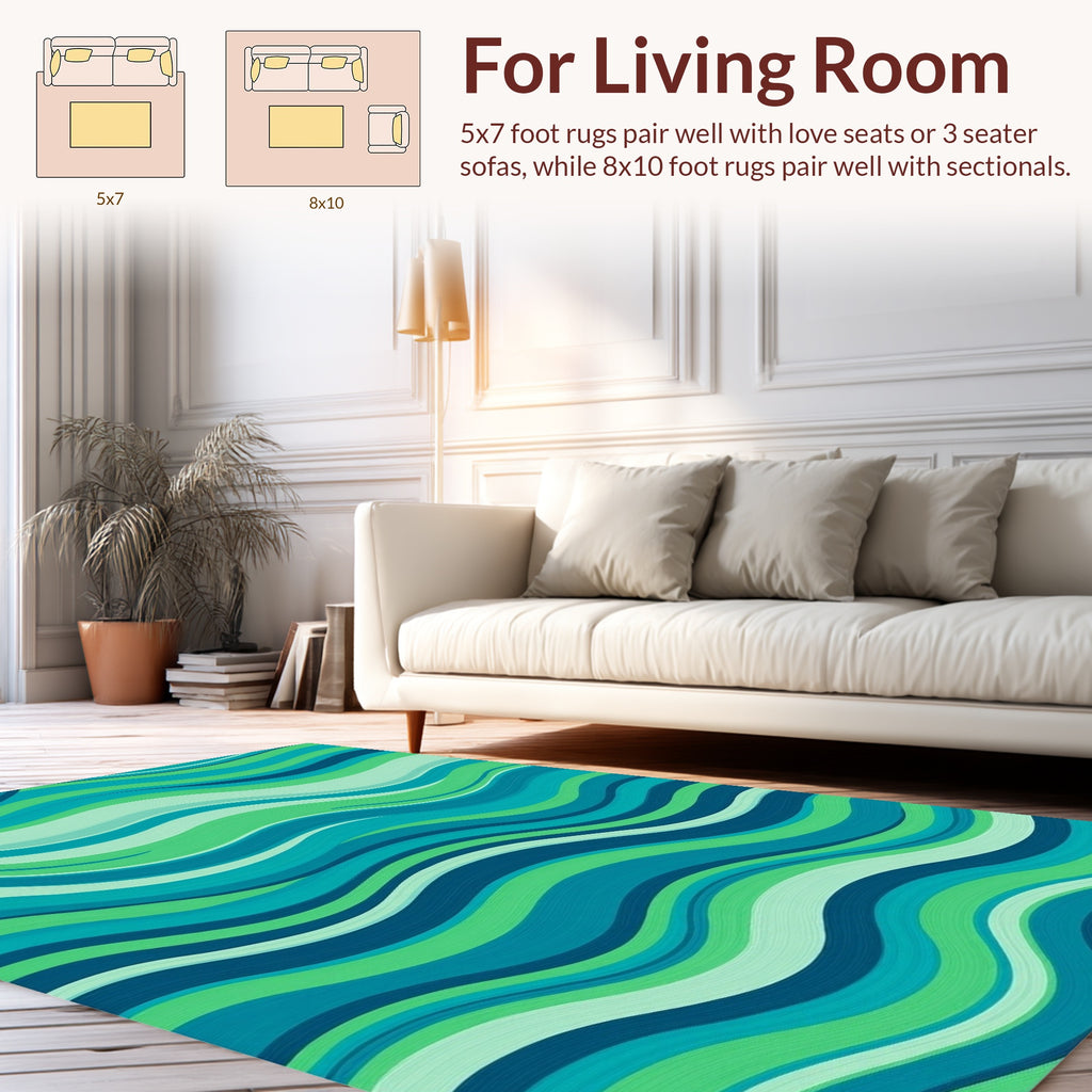Oceanic Waves Pattern Rug