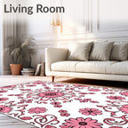 Pink Floral Decorative Pattern Rug