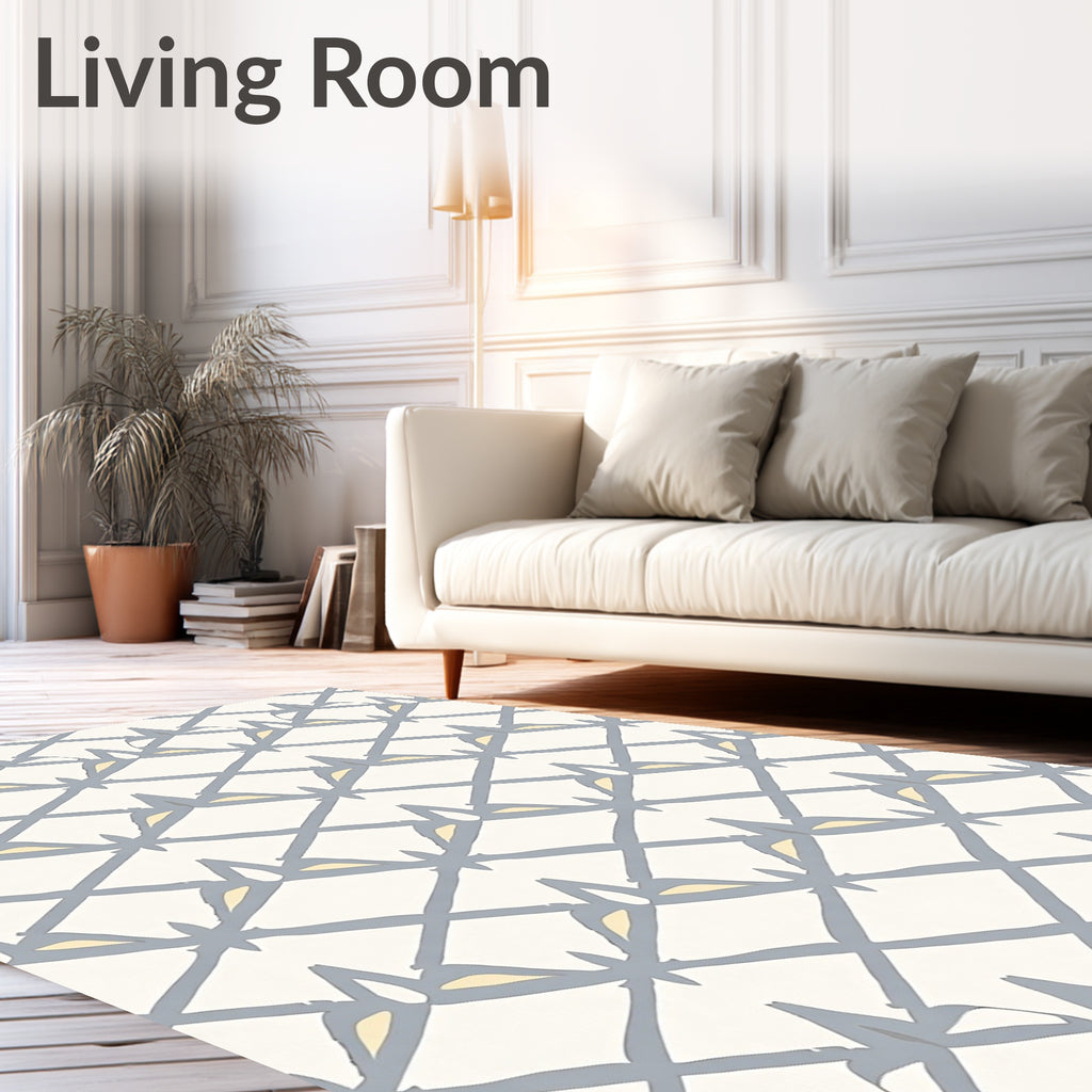 Diamond Lattice with Floral Accents Rug