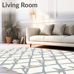 Diamond Lattice with Floral Accents Rug