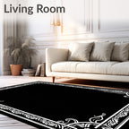 Elegant Floral Border Design Rug