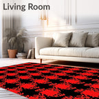 Classic Houndstooth Red Pattern Rug