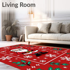 Joyful Santa Claus Snowflake Pattern Rug