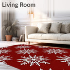 Classic Snowflake Winter Pattern Rug