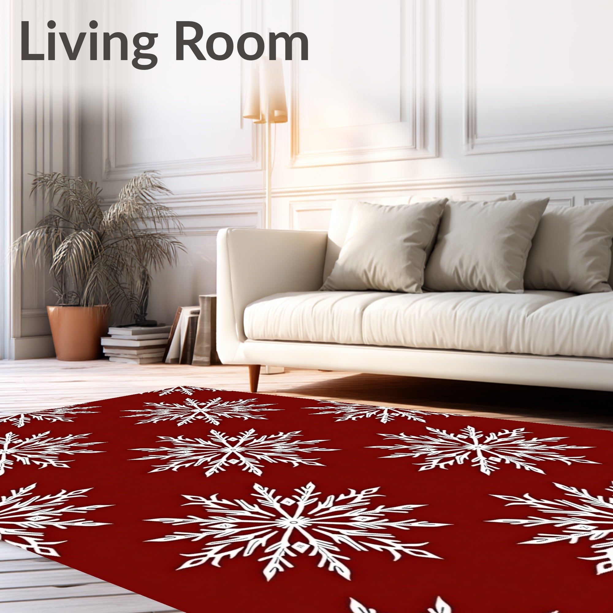 Classic Snowflake Winter Pattern Rug