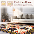 Ornate Floral medallion Tile Pattern Design Rug