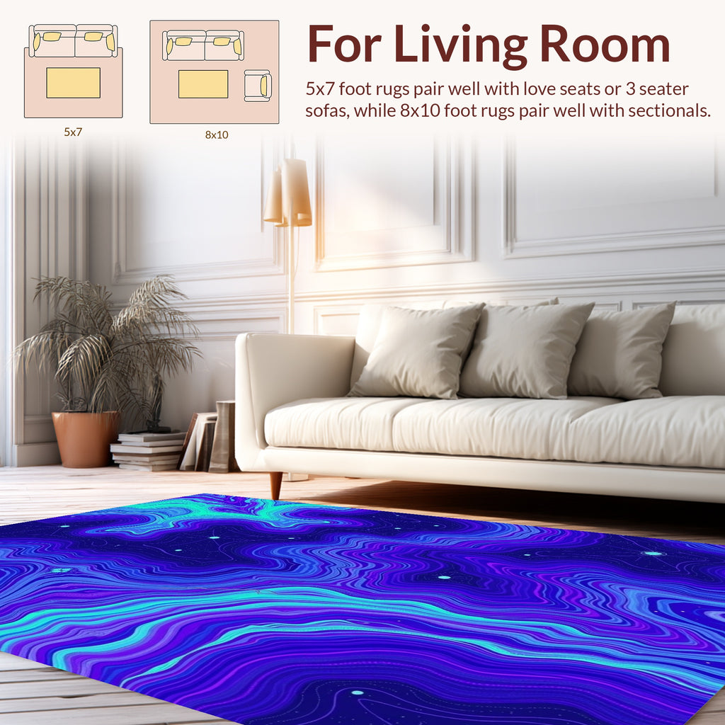 Abstract Swirling Psychedelic Waves Rug