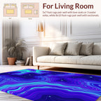 Abstract Swirling Psychedelic Waves Rug