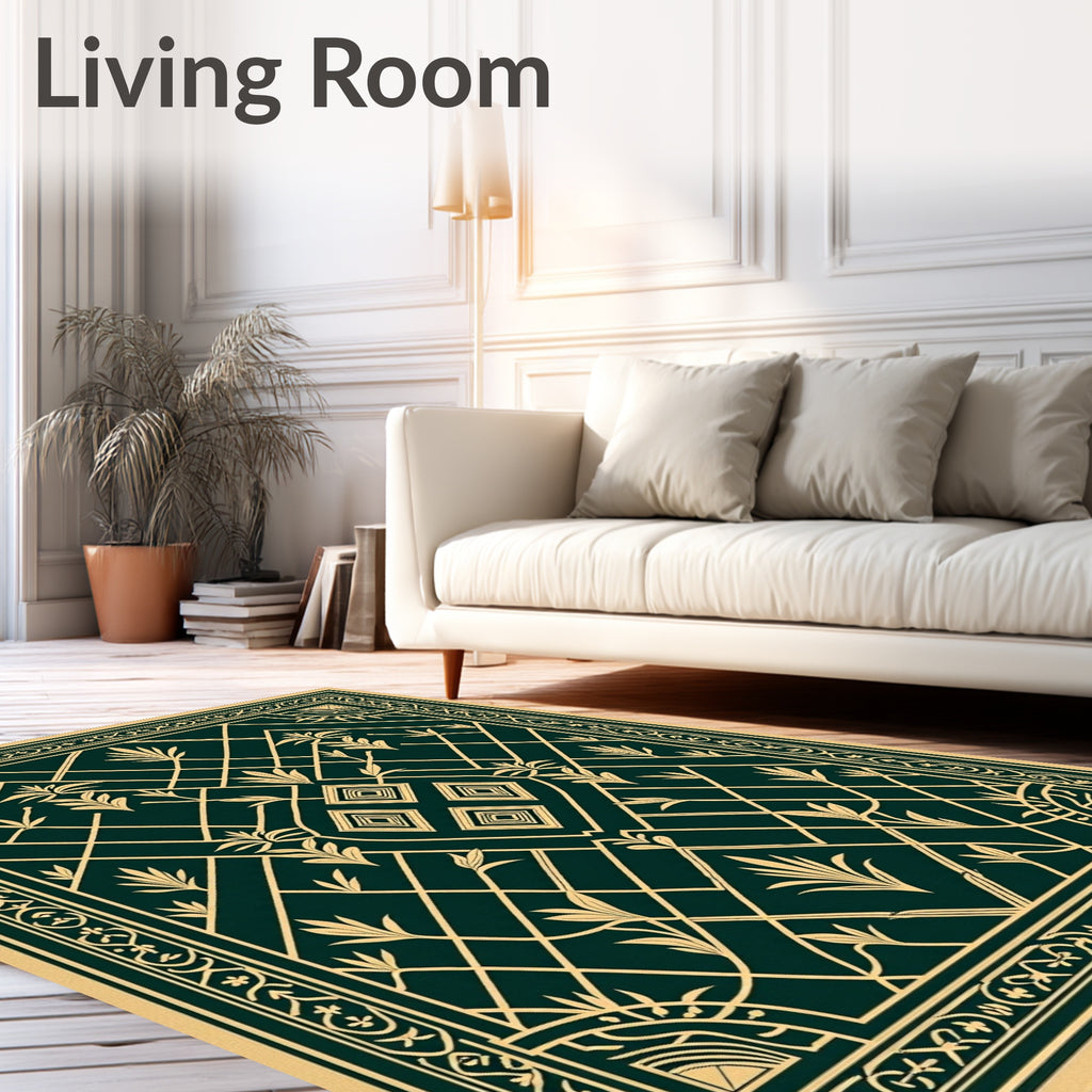 Elegant Geometric Floral Pattern Rug