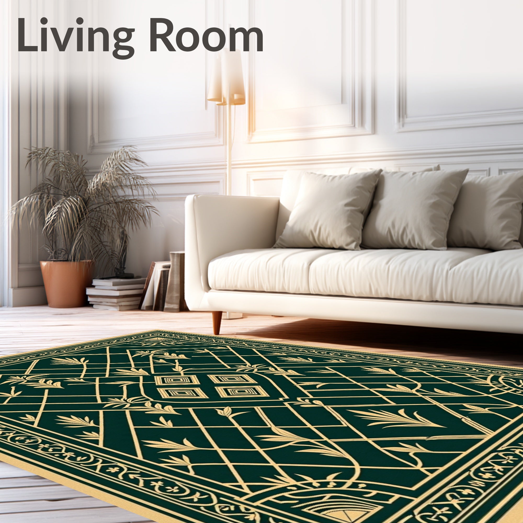 Elegant Geometric Floral Pattern Rug