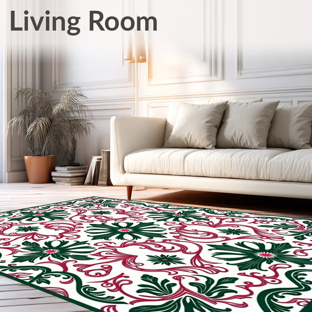 Classic Floral Swirls Pattern Design Rug