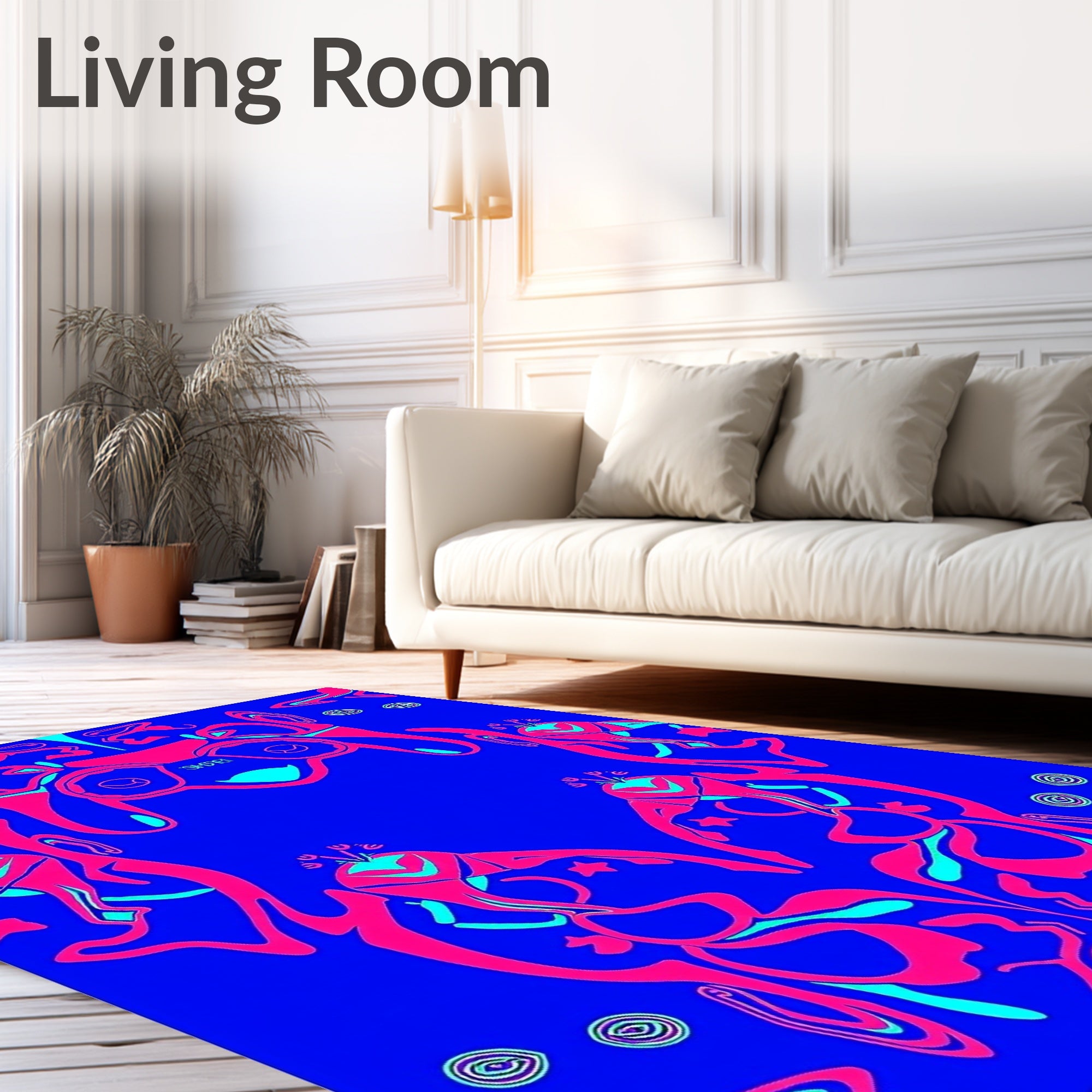 Vibrant Abstract Swirl Motif Rug