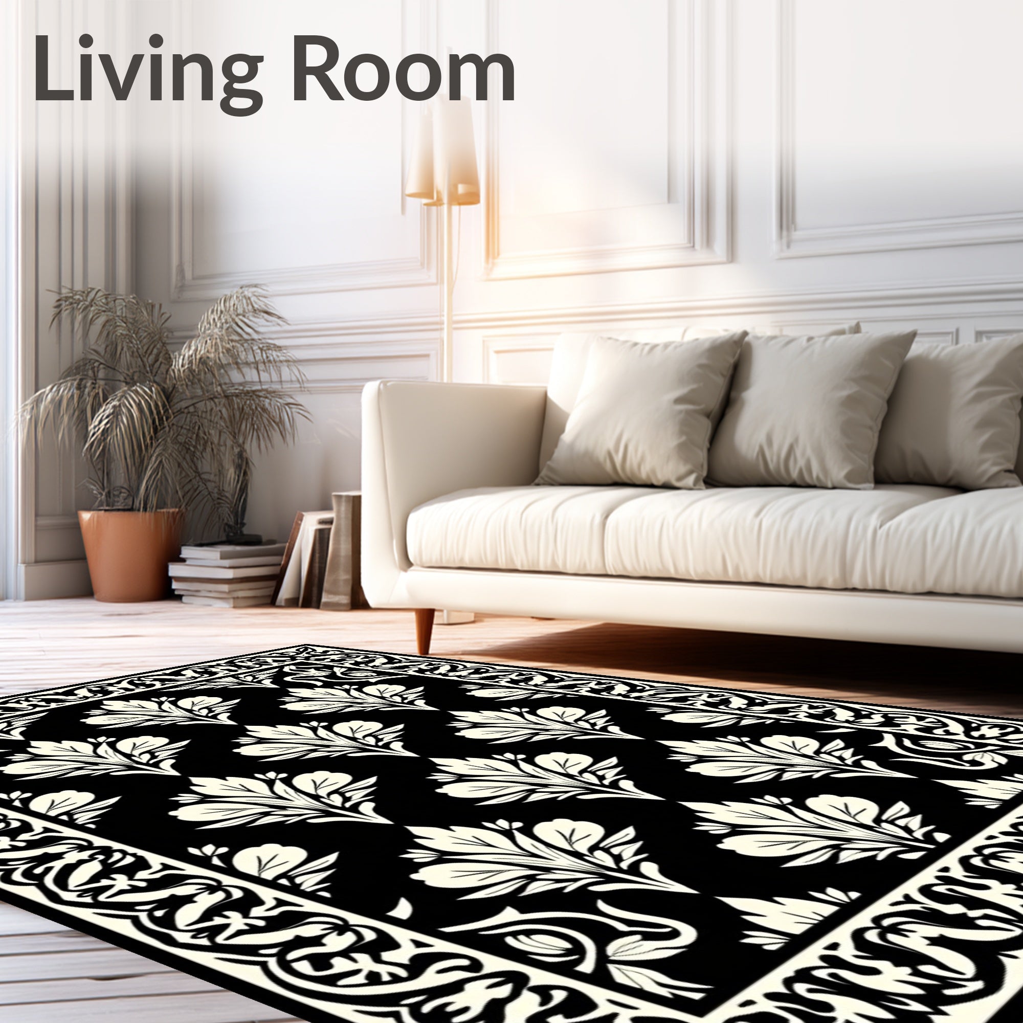 Classic Floral Damask Pattern Rug