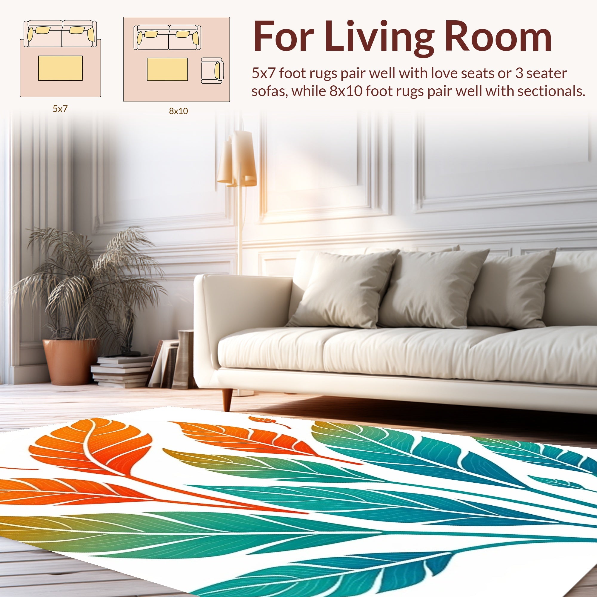 Tropical Feather Bold Pattern Rug