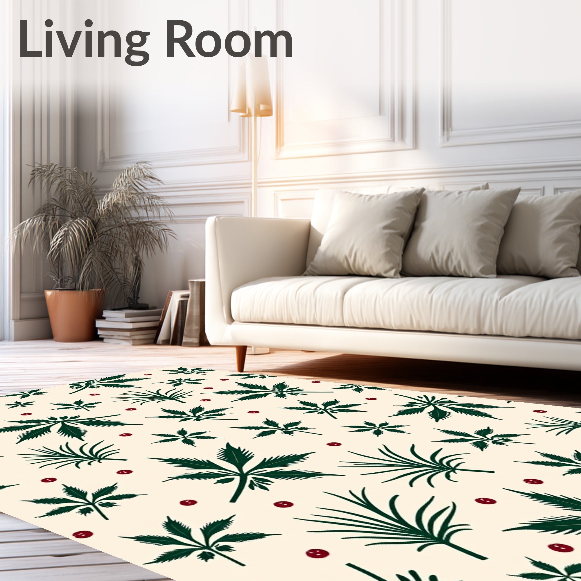 Rustic Leaf and Berry Pattern Rug