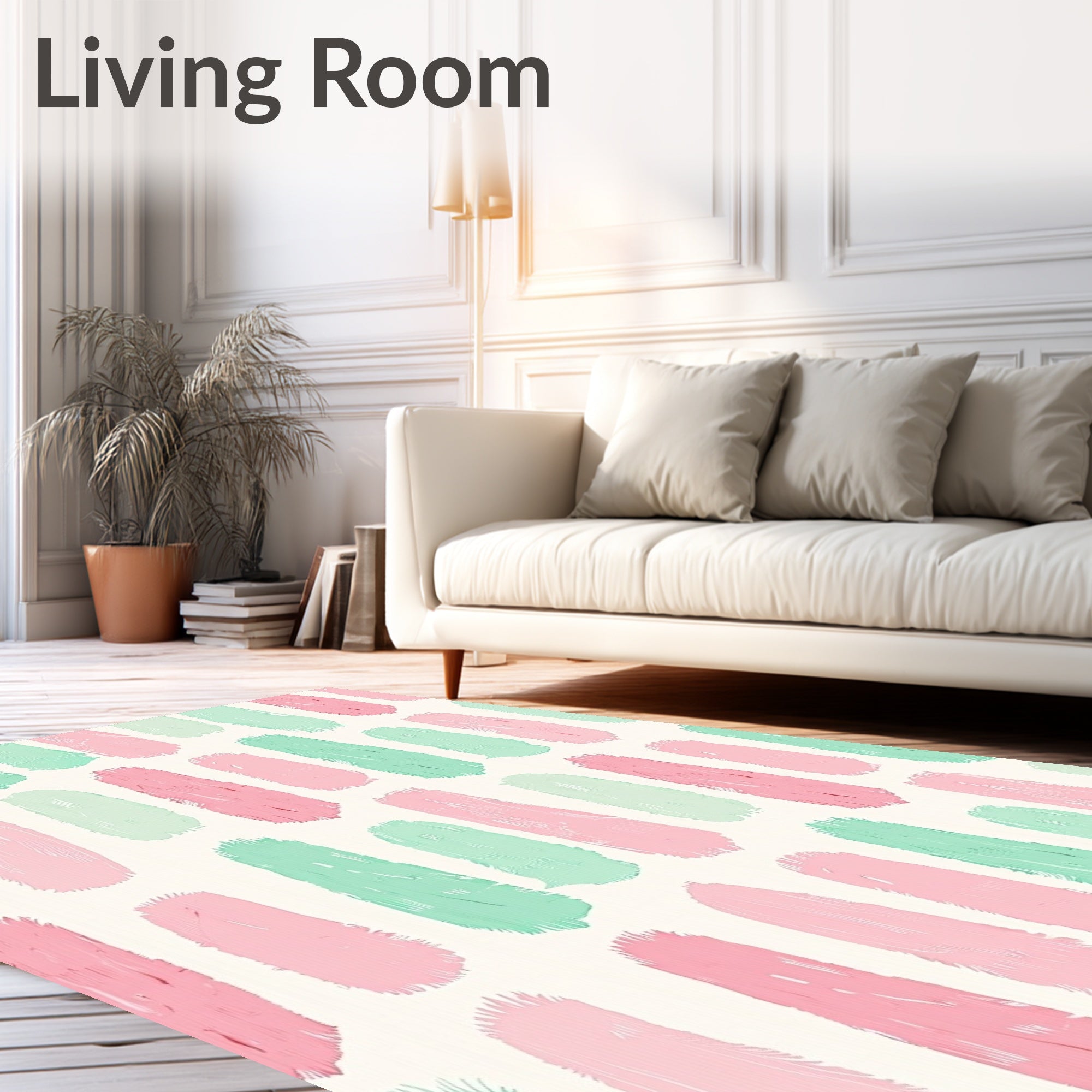Pastel Brush Stroke Pattern Rug