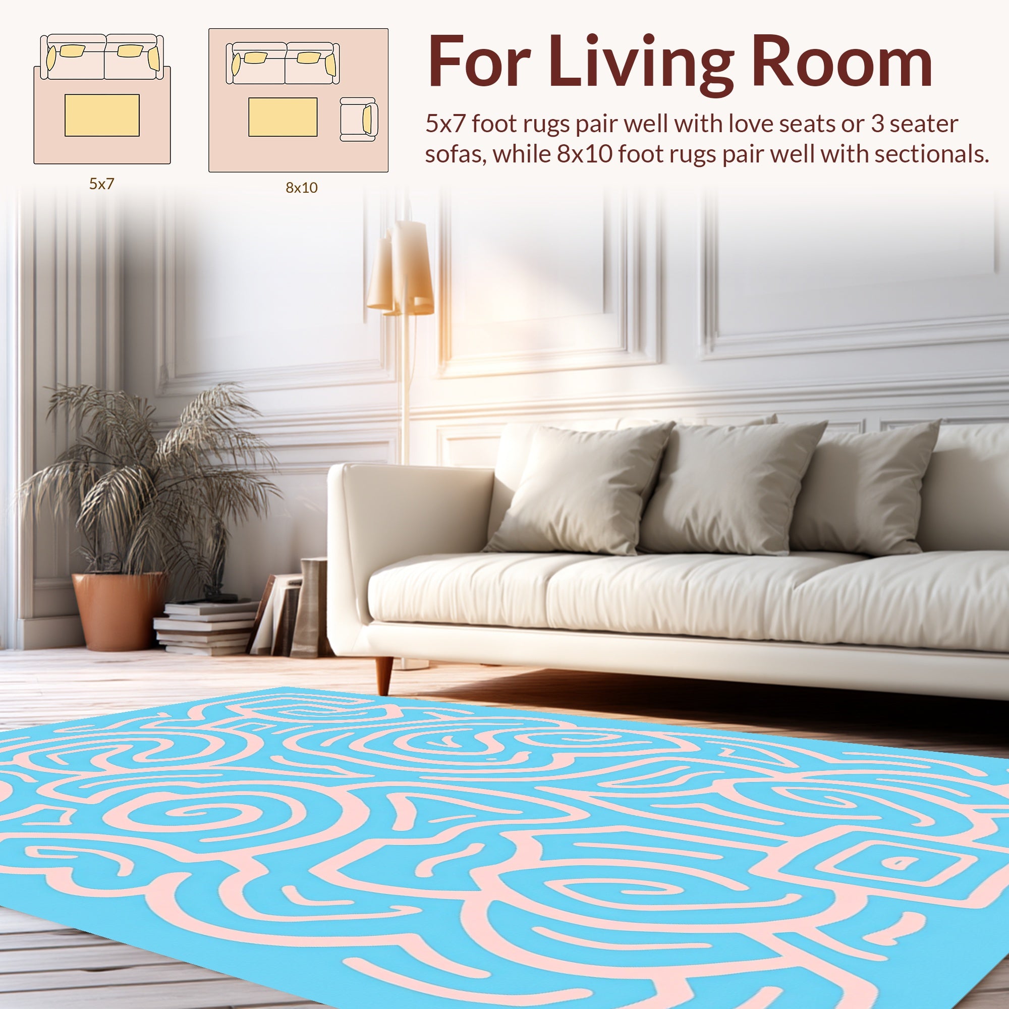 Abstract Swirl Pink Pattern Rug