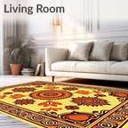 Geometric Floral Sunburst Patterned Rug