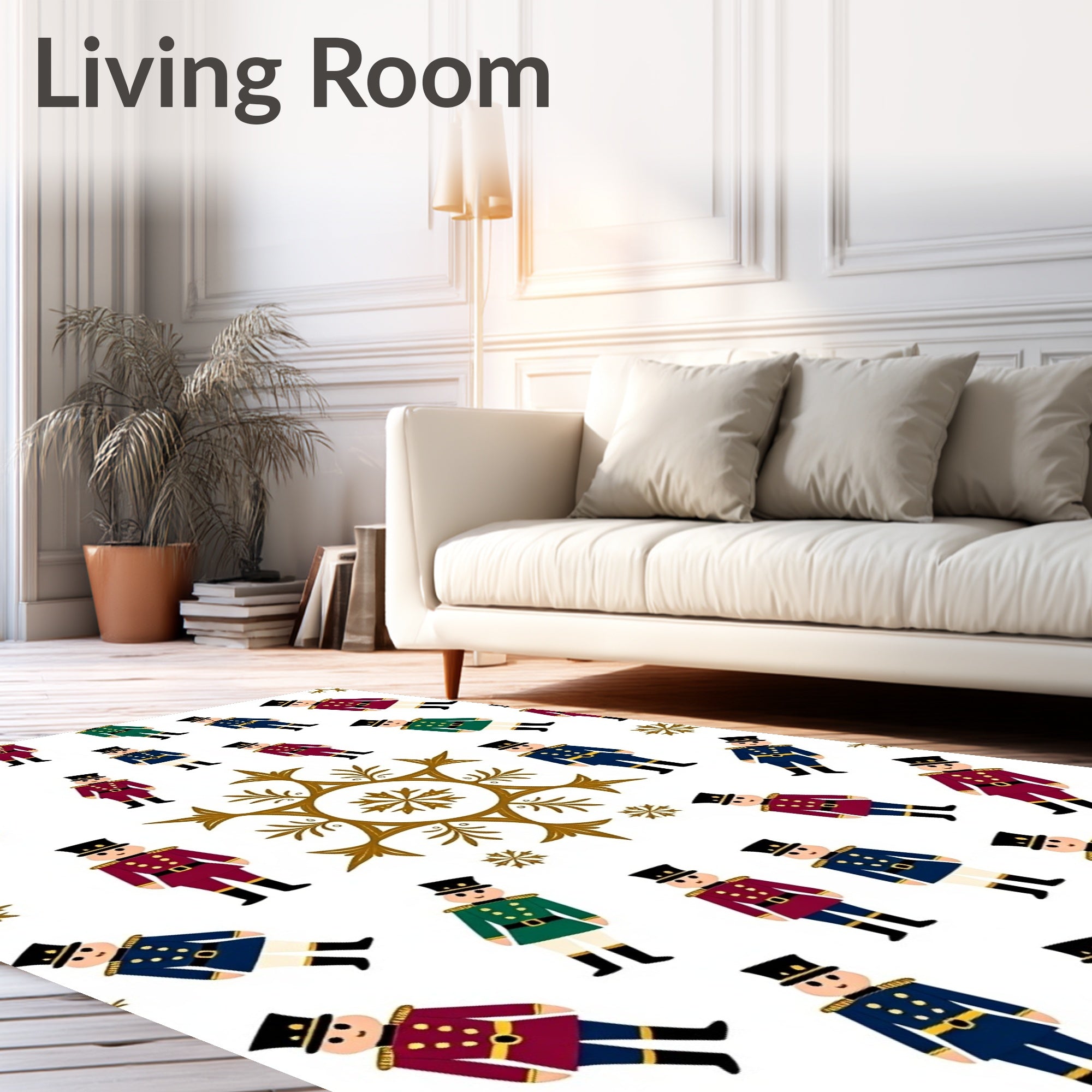 Nutcracker Soldier Snowflake Pattern Rug