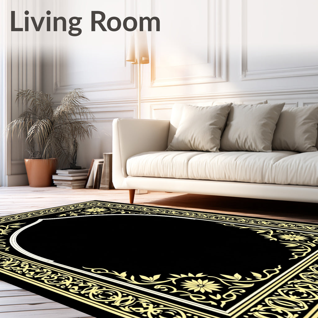 Golden Floral Archway Pattern Rug