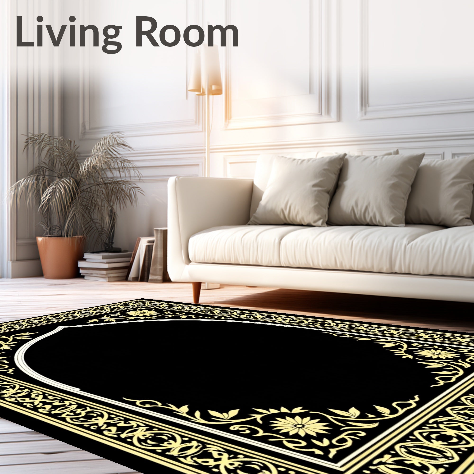 Golden Floral Archway Pattern Rug