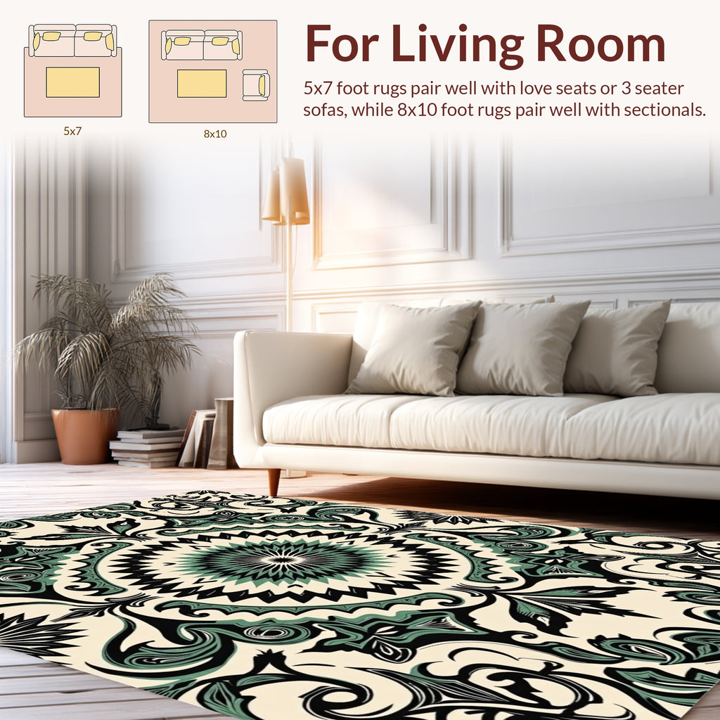 Intricate Floral Medallion Pattern Rug