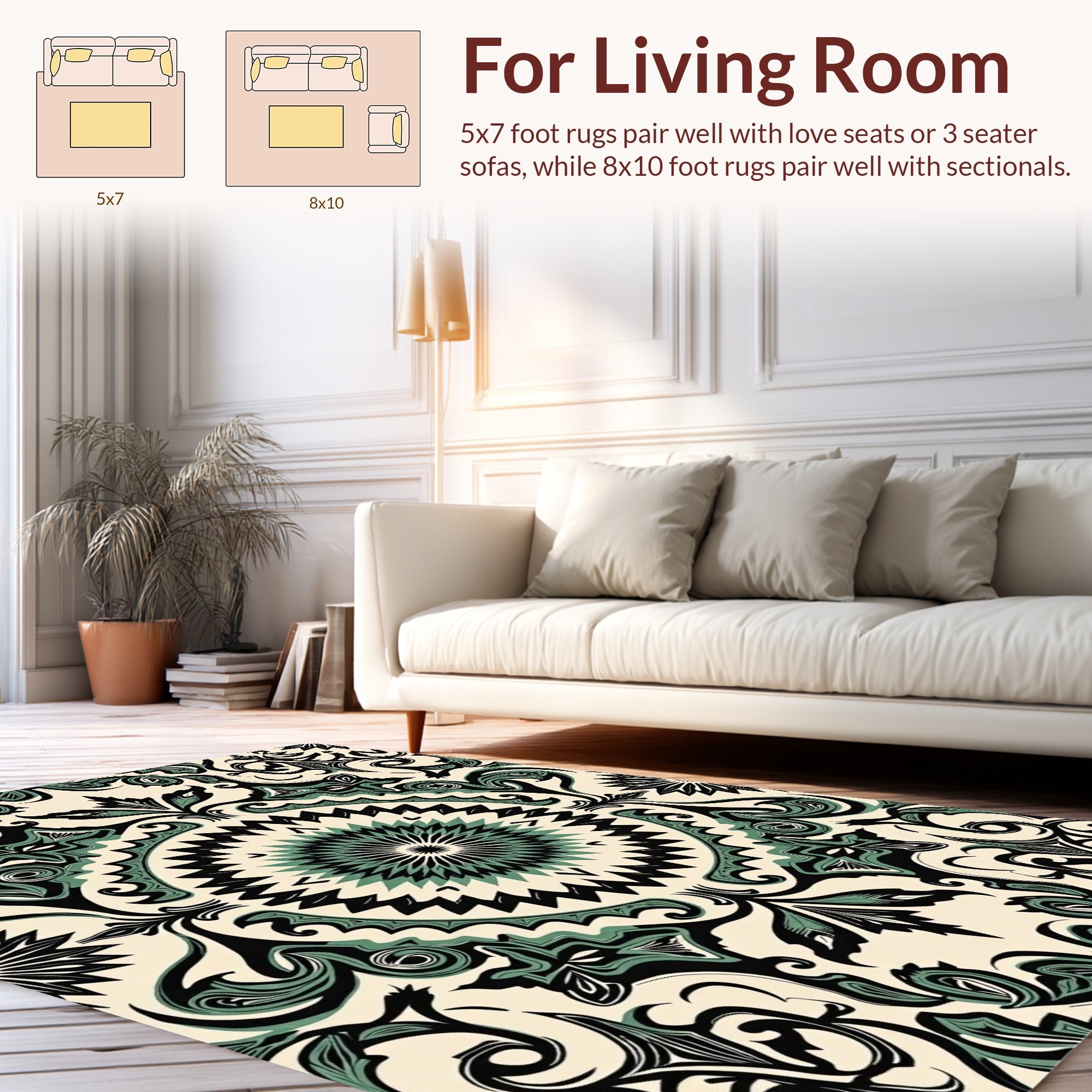 Intricate Floral Medallion Pattern Rug