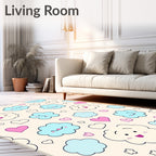 Happy Cloud Heart Pattern Rug