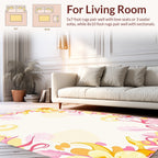 Pink and Yellow Floral Abstract Rug