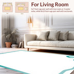 Teal Leaf Outline Accent Rug