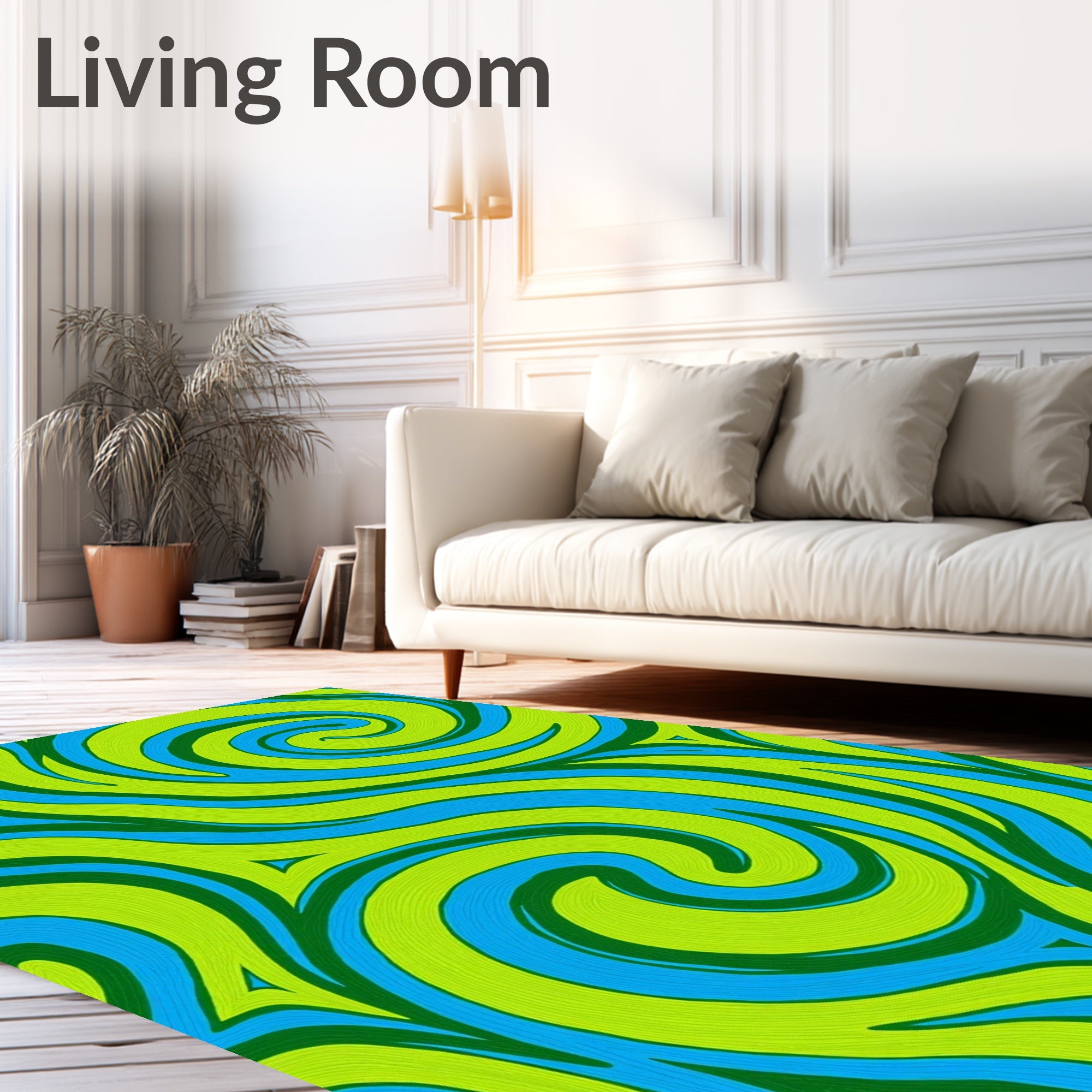 Vibrant Spiral Swirl Pattern Rug
