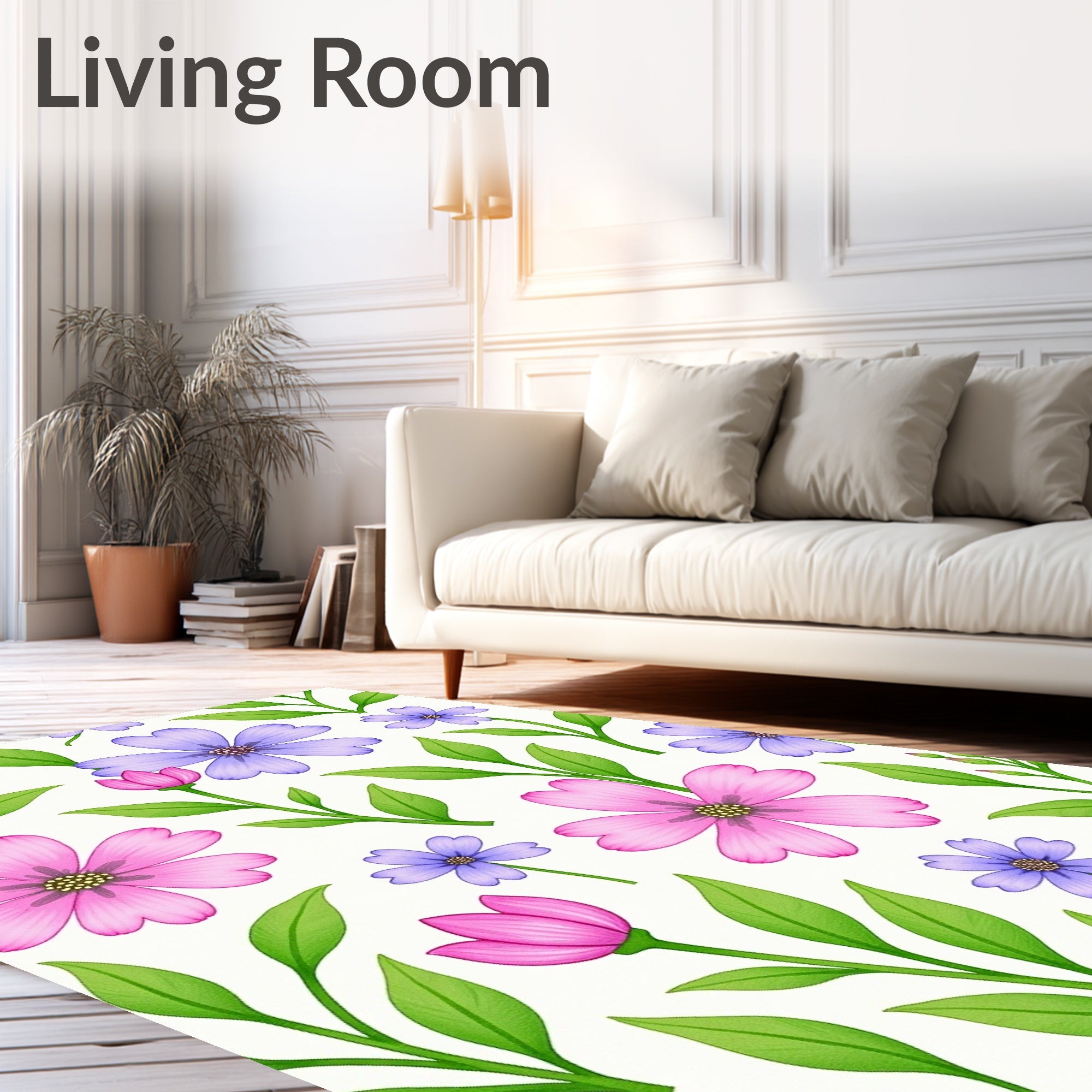 Whimsical Floral Bloom Pattern Rug
