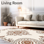 Elegant Floral Mandala Pattern Rug