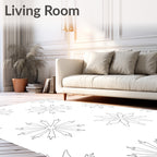 Minimalist Starburst Line Art Pattern Rug