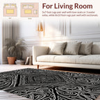 Black and White Swirl Diamond Pattern Rug
