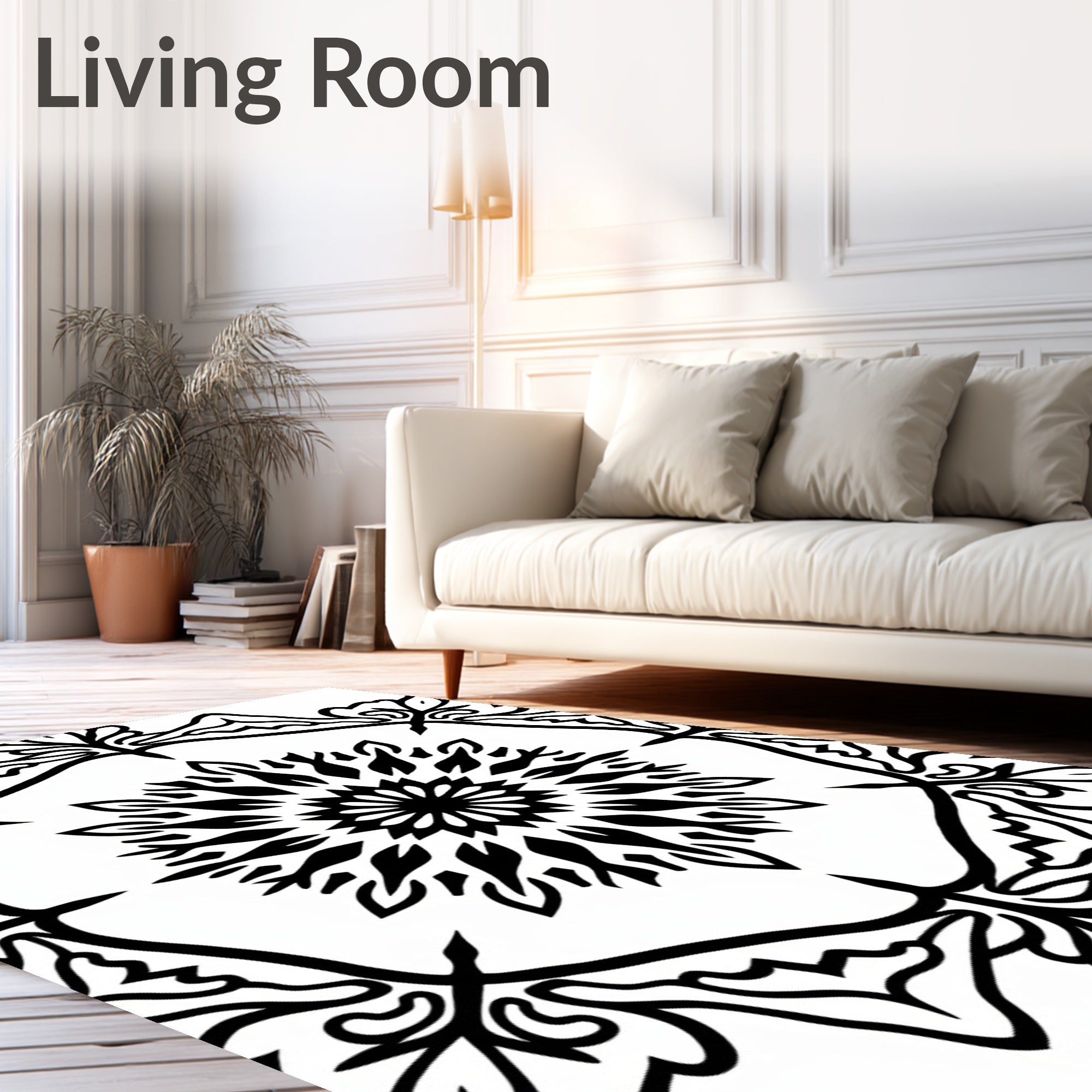 Bold Floral Mandala Style Design Rug