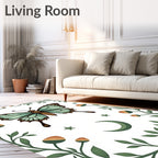 Whimsical Nature Butterfly And Moon Rug