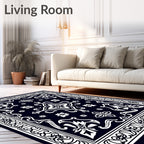 Ancint Floral White Pattern Rug