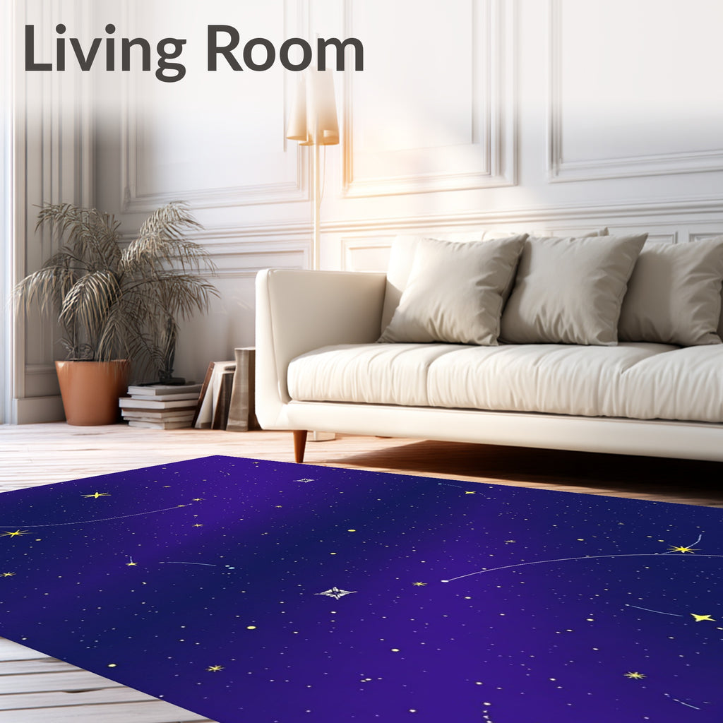 Night Sky Star Constellation Pattern Rug