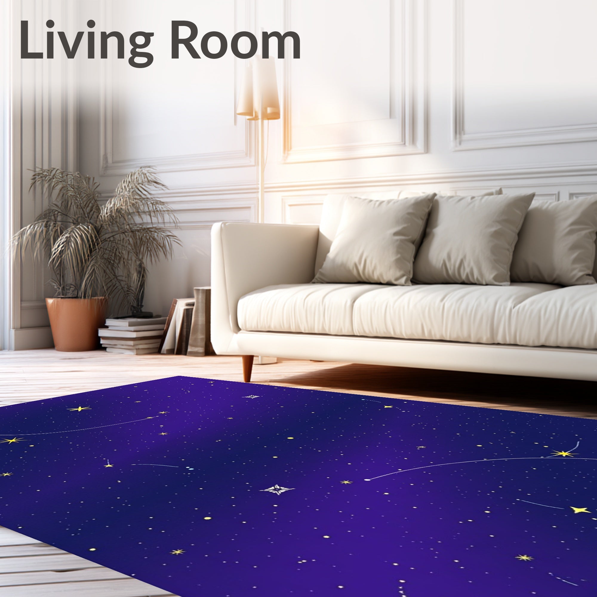Night Sky Star Constellation Pattern Rug